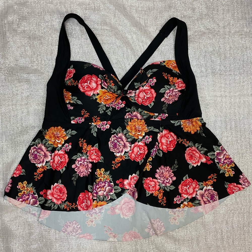 NWT Terra & Sky Floral Mid-Rise Tummy-Control Bikini Size 2X (20W-22W) - Picture 3 of 11